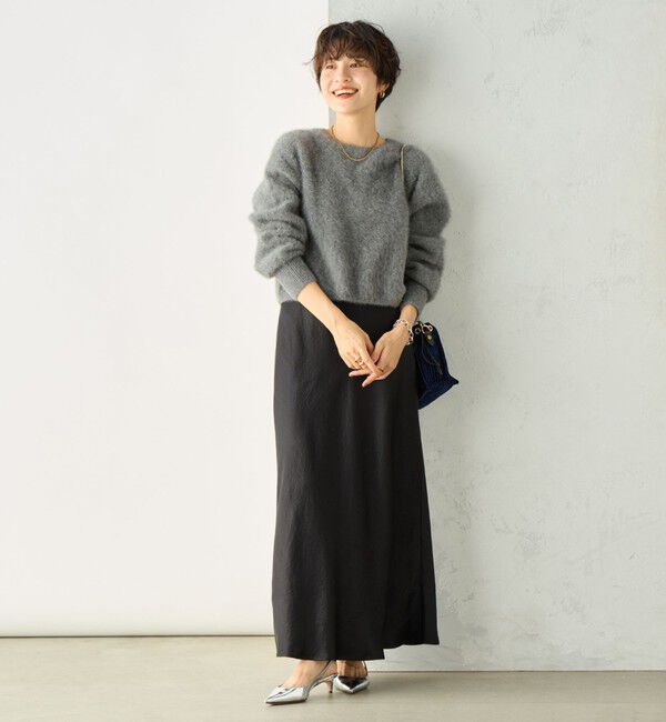 NOLLEY'S sophi「《オールシーズン対応》ウォッシャブルブライトサテンナロースカート」|スカート|