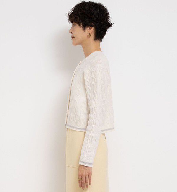 NOLLEY'S「ホールガーメントケーブル柄配色カーディガン」|カーディガン|