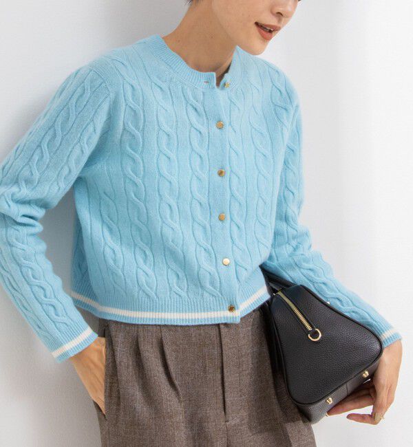 NOLLEY'S「ホールガーメントケーブル柄配色カーディガン」|カーディガン|