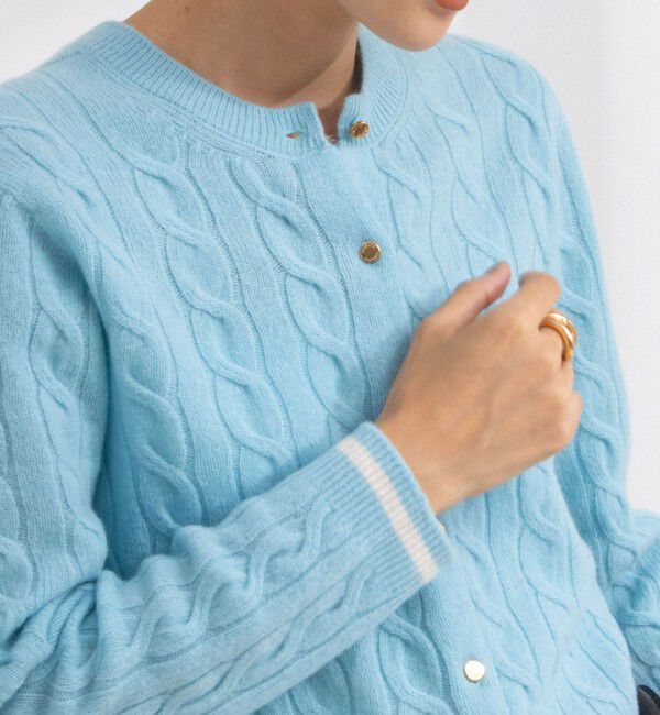 NOLLEY'S「ホールガーメントケーブル柄配色カーディガン」|カーディガン|