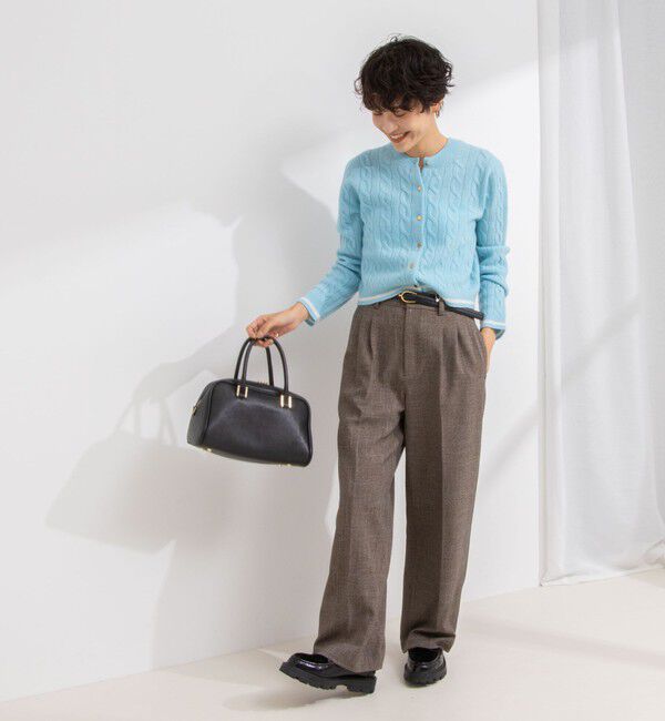 NOLLEY'S「ホールガーメントケーブル柄配色カーディガン」|カーディガン|