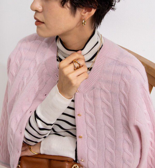 NOLLEY'S「ホールガーメントケーブル柄配色カーディガン」|カーディガン|