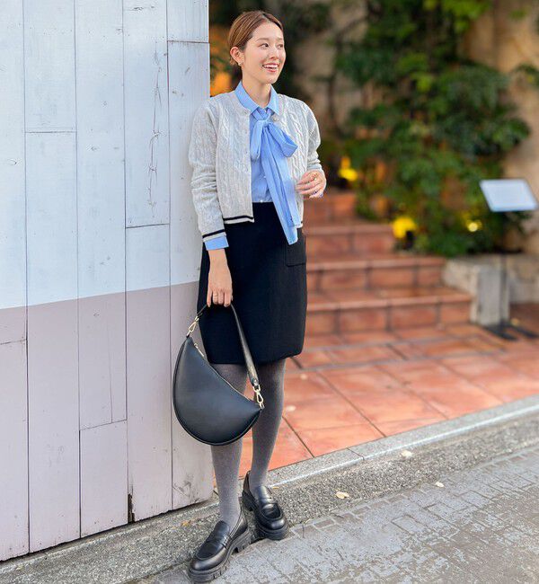 NOLLEY'S「ホールガーメントケーブル柄配色カーディガン」|カーディガン|