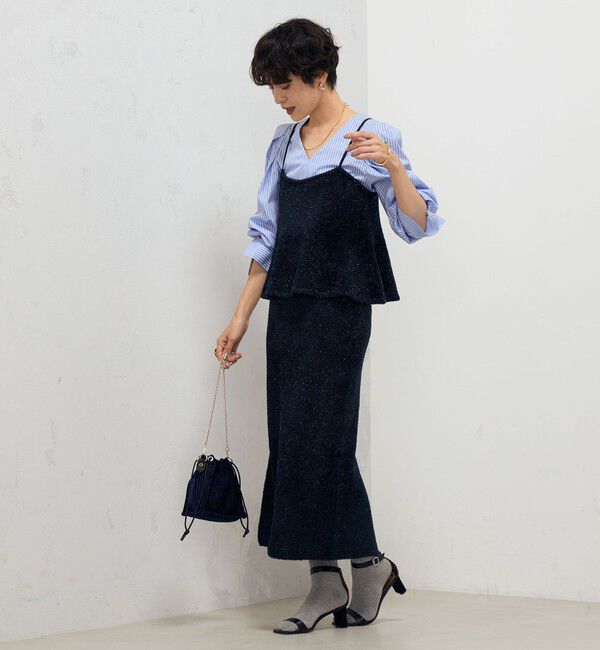 NOLLEY'S sophi「《セットアップ対応》《手洗い可能》キラキラフェザーフレアビスチェ」|ニット・セーター|