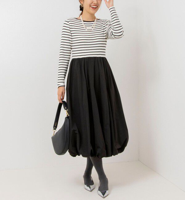 NOLLEY'S sophi「タフタバルーンスカート2WAYニットワンピース」|ワンピース|