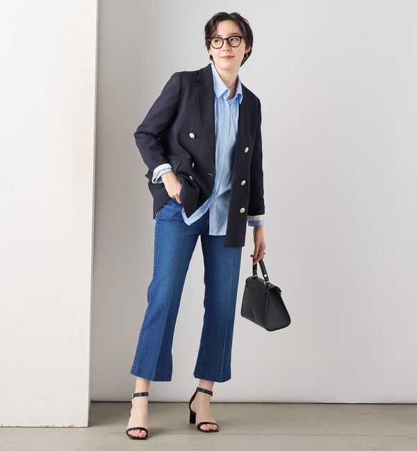 Rie Miller「【RM denim】スリットクロップドハイウエストデニム」|デニム|