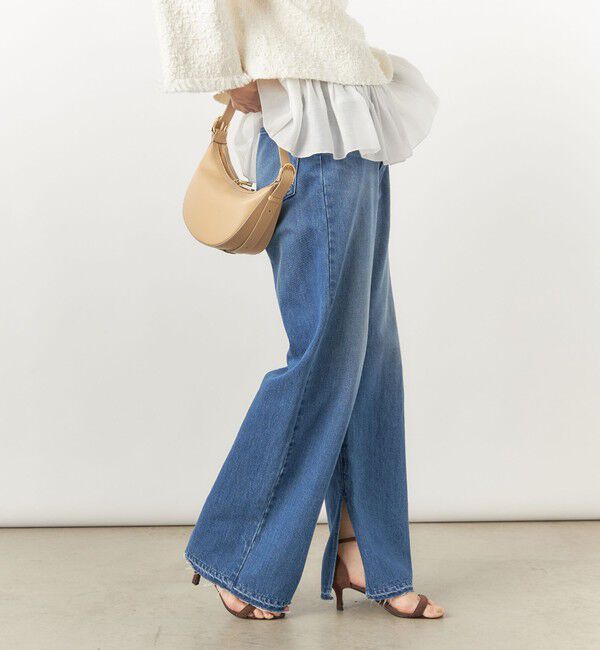 Rie Miller「【RM denim】スリットフレアハイウエストデニム」|デニム|
