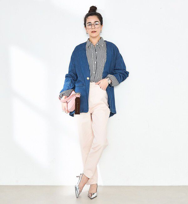 Rie Miller「【RM denim】ハイウエストスリムテーパードデニム」|デニム|