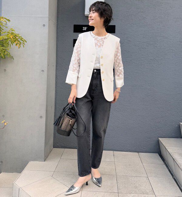 Rie Miller「【RM denim】ハイウエストスリムテーパードデニム」|デニム|