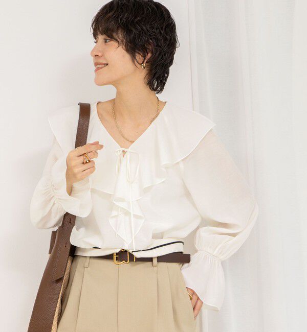 NOLLEY'S sophi「シアーラッフルブラウス」|シャツ・ブラウス|