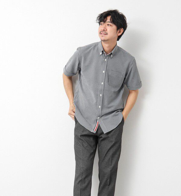 NOLLEY'S goodman「《ビジカジ対応》【EVALET】吸水速乾 2WAYストレッチ サッカーギンガムテープBD 25SS」|シャツ・ブラウス|