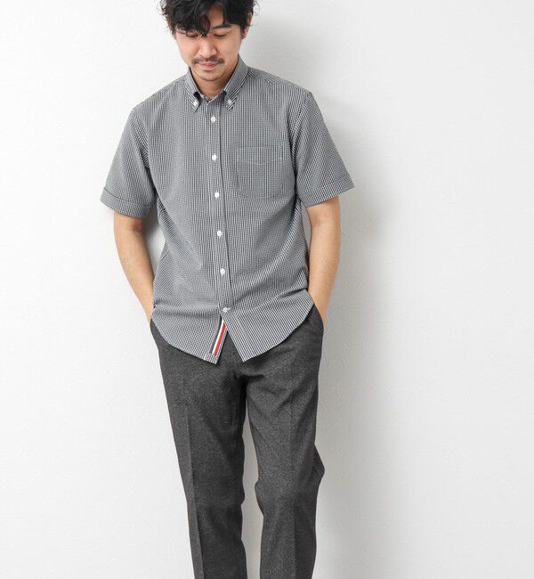 NOLLEY'S goodman「《ビジカジ対応》【EVALET】吸水速乾 2WAYストレッチ サッカーギンガムテープBD 25SS」|シャツ・ブラウス|