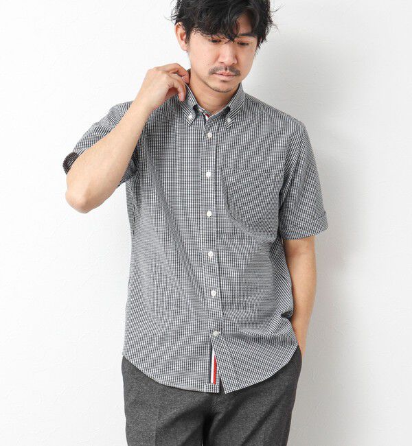 NOLLEY'S goodman「《ビジカジ対応》【EVALET】吸水速乾 2WAYストレッチ サッカーギンガムテープBD 25SS」|シャツ・ブラウス|