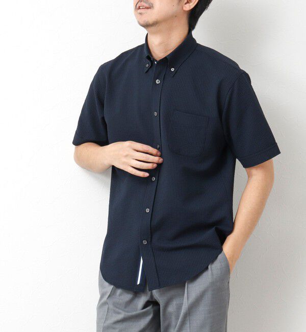 NOLLEY'S goodman「《ビジカジ対応》【EVALET】吸水速乾 2WAYストレッチ サッカーギンガムテープBD 25SS」|シャツ・ブラウス|