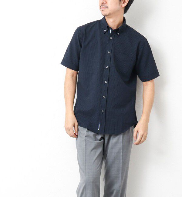 NOLLEY'S goodman「《ビジカジ対応》【EVALET】吸水速乾 2WAYストレッチ サッカーギンガムテープBD 25SS」|シャツ・ブラウス|