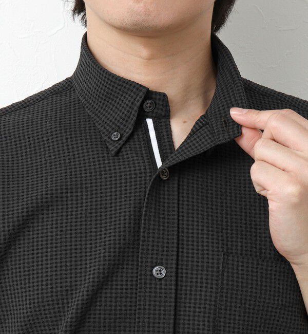 NOLLEY'S goodman「《ビジカジ対応》【EVALET】吸水速乾 2WAYストレッチ サッカーギンガムテープBD 25SS」|シャツ・ブラウス|