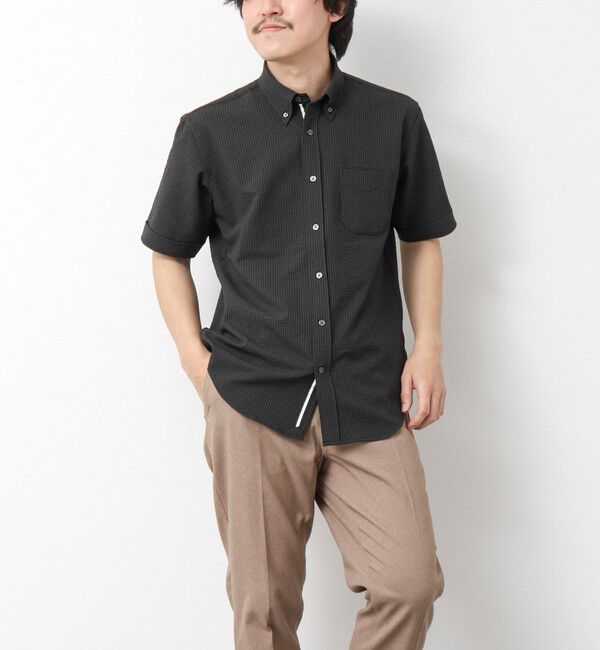 NOLLEY'S goodman「《ビジカジ対応》【EVALET】吸水速乾 2WAYストレッチ サッカーギンガムテープBD 25SS」|シャツ・ブラウス|