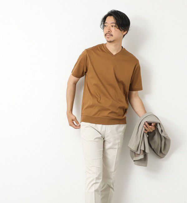 NOLLEY'S goodman「《ビジカジ対応》シルケットスムース Vネック ドレスTシャツ 25SS」|Tシャツ・カットソー|