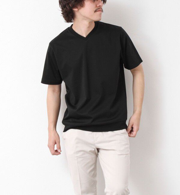 NOLLEY'S goodman「《ビジカジ対応》シルケットスムース Vネック ドレスTシャツ 25SS」|Tシャツ・カットソー|
