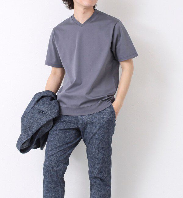 NOLLEY'S goodman「《ビジカジ対応》シルケットスムース Vネック ドレスTシャツ 25SS」|Tシャツ・カットソー|