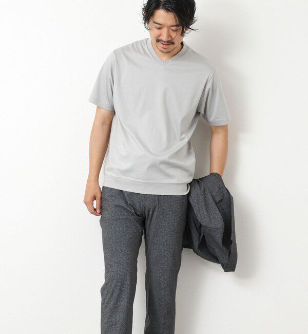 NOLLEY'S goodman「《ビジカジ対応》シルケットスムース Vネック ドレスTシャツ 25SS」|Tシャツ・カットソー|