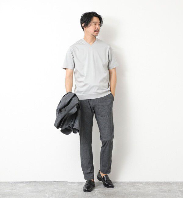 NOLLEY'S goodman「《ビジカジ対応》シルケットスムース Vネック ドレスTシャツ 25SS」|Tシャツ・カットソー|