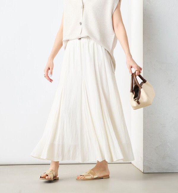 NOLLEY'S「ウォッシャブル割繊フレアスカート」|フレア|