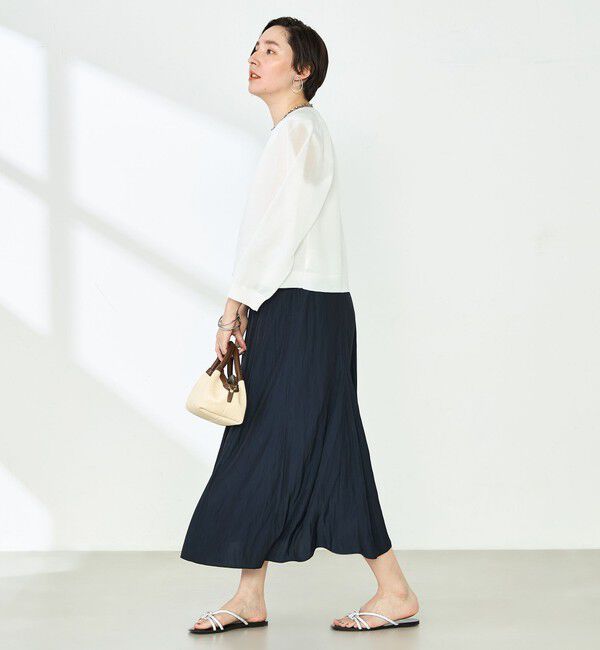 NOLLEY'S「ウォッシャブル割繊フレアスカート」|フレア|