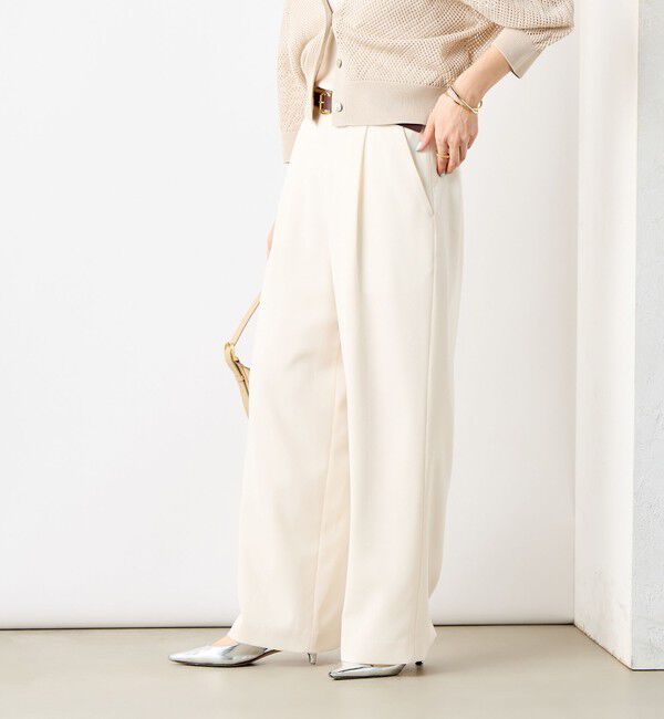 NOLLEY'S「《セットアップ対応》ウォッシャブル麻調タックワイドパンツ」|その他|