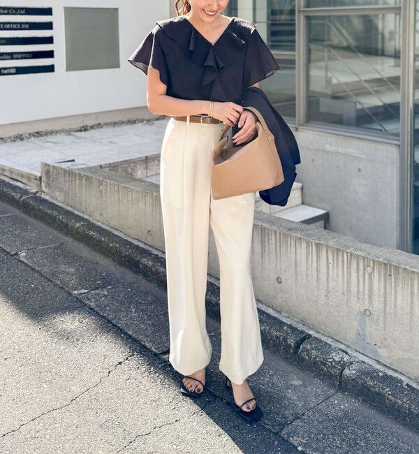 NOLLEY'S「《セットアップ対応》ウォッシャブル麻調タックワイドパンツ」|その他|