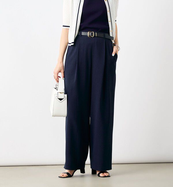 NOLLEY'S「《セットアップ対応》ウォッシャブル麻調タックワイドパンツ」|その他|