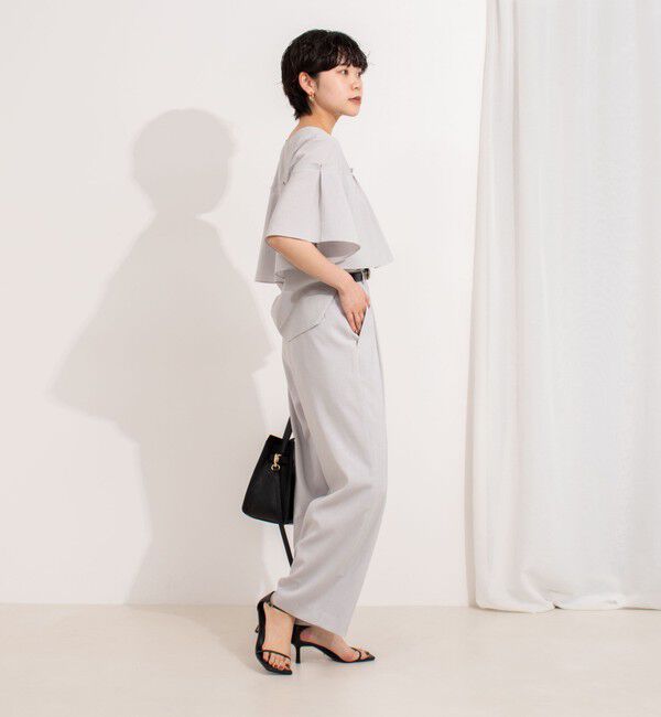 NOLLEY'S「《セットアップ対応》ウォッシャブル麻調タックワイドパンツ」|その他|