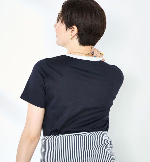 NOLLEY'S sophi「シルケット天竺衿配色ロゴTシャツ」|Tシャツ・カットソー|