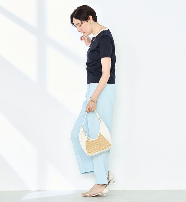 NOLLEY'S sophi「シルケット天竺衿配色ロゴTシャツ」|Tシャツ・カットソー|