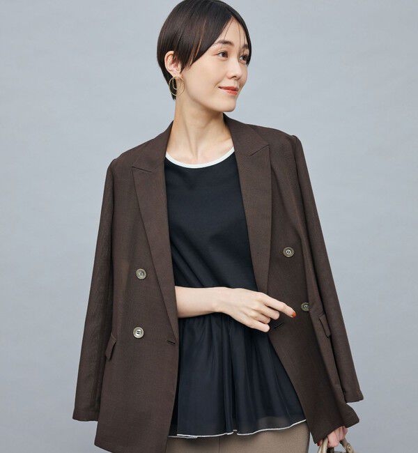 NOLLEY'S sophi「ウォッシャブルボイルシアーダブルジャケット」|テーラードジャケット|