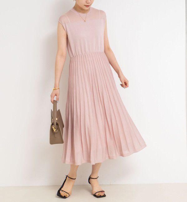 NOLLEY'S sophi「プリーツ風ニットワンピース」|ワンピース|ベビーピンク