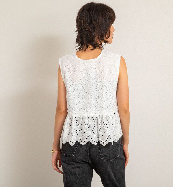 MAQWEL「【MAQWEL/マクウェル】《セットアップ対応》ウォッシャブルエンブロイダリーレースベスト」|ベスト・ジレ|