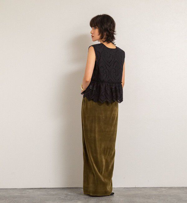 MAQWEL「【MAQWEL/マクウェル】《セットアップ対応》ウォッシャブルエンブロイダリーレースベスト」|ベスト・ジレ|