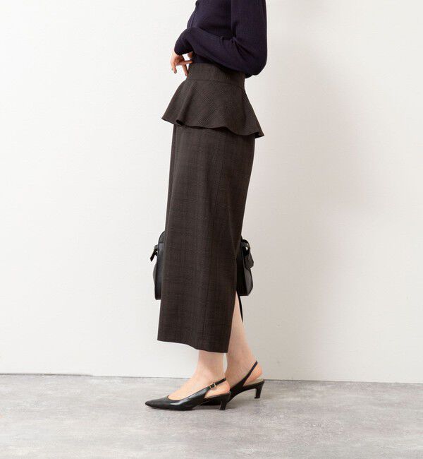 NOLLEY'S「ウォッシャブルペプラムタイトミディスカート」|タイト|