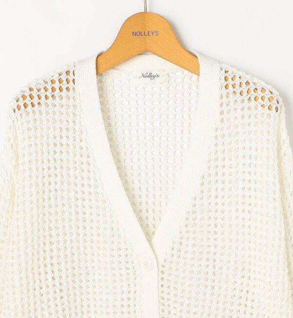 NOLLEY'S「《手洗い可能》テープメッシュ編Vネックカーディガン」|カーディガン|