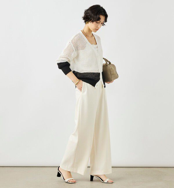 NOLLEY'S「《手洗い可能》テープメッシュ編Vネックカーディガン」|カーディガン|