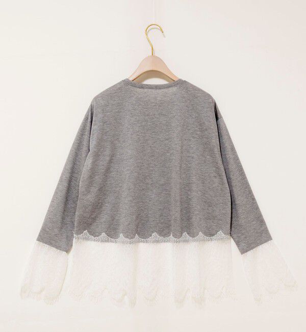 NOLLEY'S sophi「ウォッシャブルレース切替ロンT」|Tシャツ・カットソー|