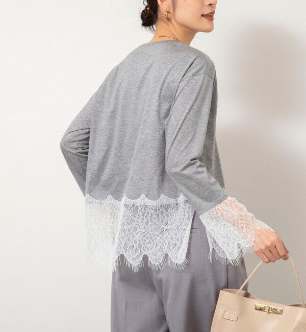 NOLLEY'S sophi「ウォッシャブルレース切替ロンT」|Tシャツ・カットソー|