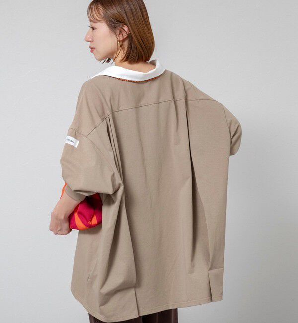 MAQWEL「【新色追加】【MAQWEL/マクウェル】ウォッシャブルBIGラガーシャツ」|シャツ・ブラウス|ベージュ