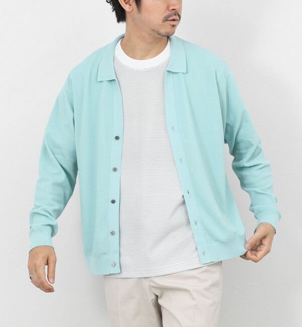 NOLLEY'S goodman「《SERIYA Cotton》吸湿カノコ襟付きカーディガン 26SS」|カーディガン|