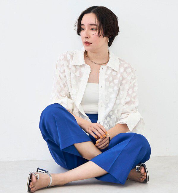 NOLLEY'S「【KIRYU】ウォッシャブル花柄ジャガードシャツ」|シャツ・ブラウス|