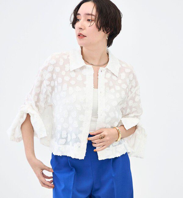 NOLLEY'S「【KIRYU】ウォッシャブル花柄ジャガードシャツ」|シャツ・ブラウス|