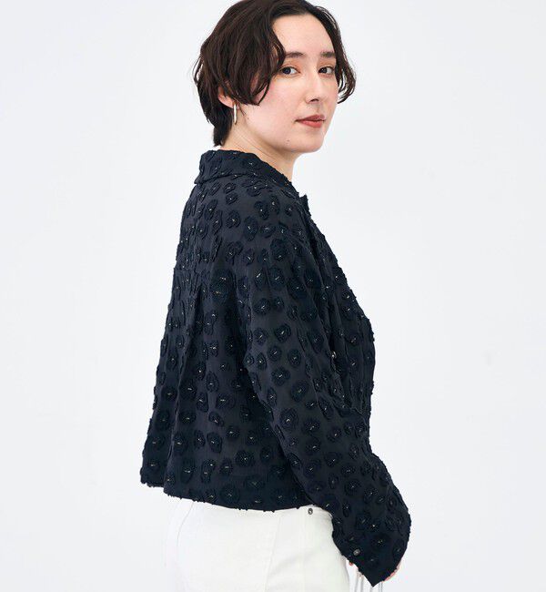 NOLLEY'S「【KIRYU】ウォッシャブル花柄ジャガードシャツ」|シャツ・ブラウス|