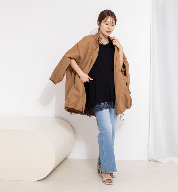 NOLLEY'S「【MARILYN MOON/マリリーンムーン】ウォッシャブルシャーリングギャザーブルゾン」|ブルゾン・スタジャン|