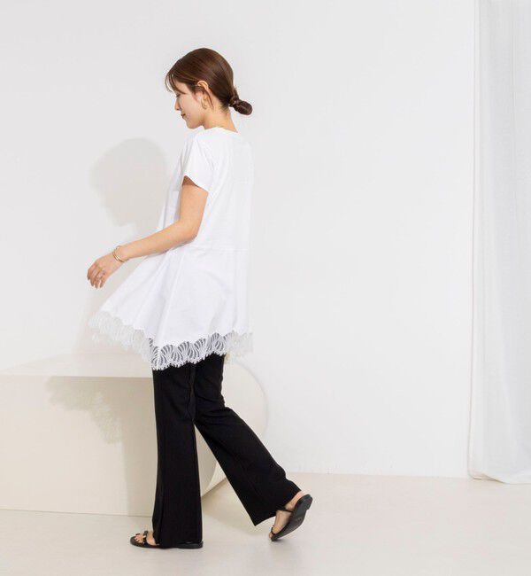 NOLLEY'S「【WEB限定】ウォッシャブルヘムレースカットソー」|Tシャツ・カットソー|